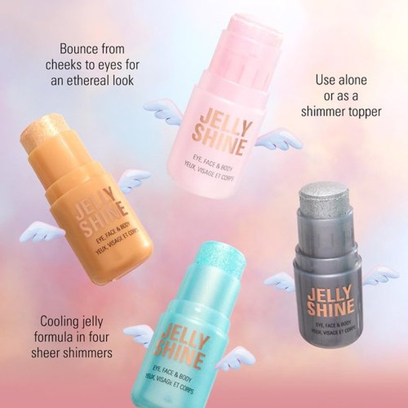 Revolution, Jelly Shine Shadow & Highlight Stick for Eyes, Face & Body with Pearlescent Shimmer Effect, Vegan & Cruelty-Free, Celestial Gold