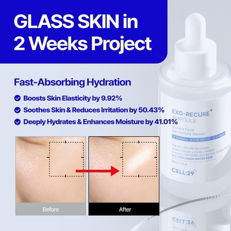 Exo-Recure Ampoule | 10,000 PPM Collagen Water for Deep Hydration & Anti-Aging | 50ml