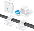 Abnii Cable Clips - 100PCS Adhesive Wire Organizers for Strong Wall & Desk Management | Clear Small