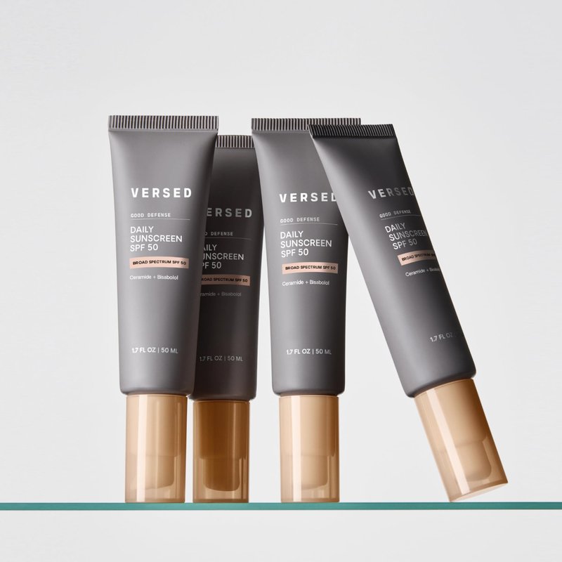 Versed Good Defense Daily Sunscreen for Face - SPF 50 PA++++ Broad Spectrum Chemical Sunscreen for All Skin Types - Lightweight & Hydrating Sun Screen (1.7 oz)
