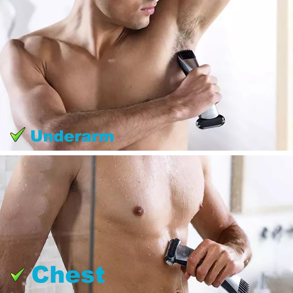 BG2000 Replacement Heads Compatible with Philips norelco bodygroom 7000, 2 Pack Bodygroom Replacement Foil Heads for BG5025, BG7030, BG7040, BG2030, BG2040-Wet Dry Use