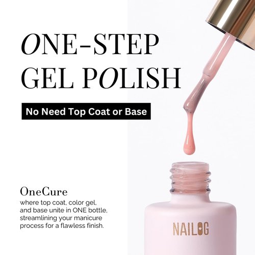 NAILOG Pink Cat Eye Gel Nail Polish 12ml Top Coat Color Gel Base One Step 3-In-1 Formula Soak Off UV Magnetic Gel Polish for Home DIY & Gifting | Pinky Cat