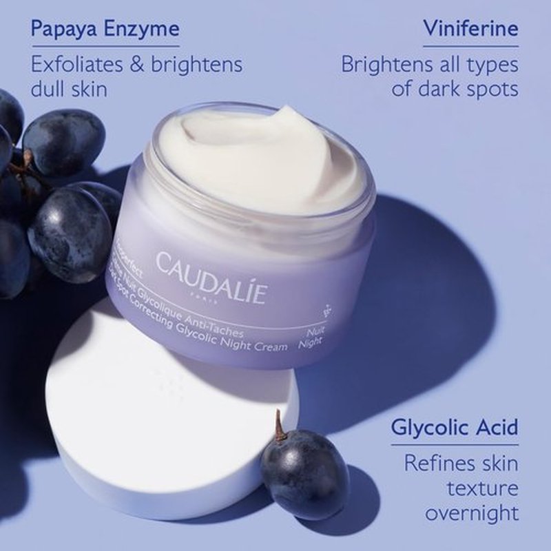 Caudalie Vinoperfect Night Cream - Dark Spot Brightening Glycolic Formula | 1.6 Fl. Oz