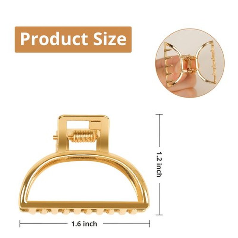 Gold Hair Clips for Women, 10 Pcs Small Gold Claw Clips for Women and Girls, Mini Metal Hair Accessories