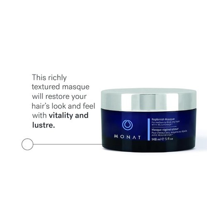MONAT Replenish™ Masque - Deep Conditioning Hair Mask with Rejuveniqe® for Medium to Thick Hair | 148 ml ℮ 5.0 fl. oz.