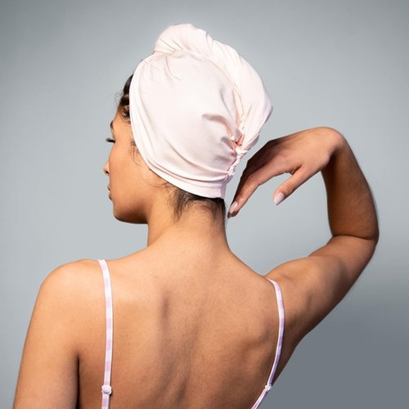 KISMETICS - 2 PCS Tee Shirt Drying Wrap, Frizz Free, Soft & Lightweight&Flexible, Hair Drying Turban, Gentle Drying Towel Wrap with Button, for Long Hair (Sage&Pink)