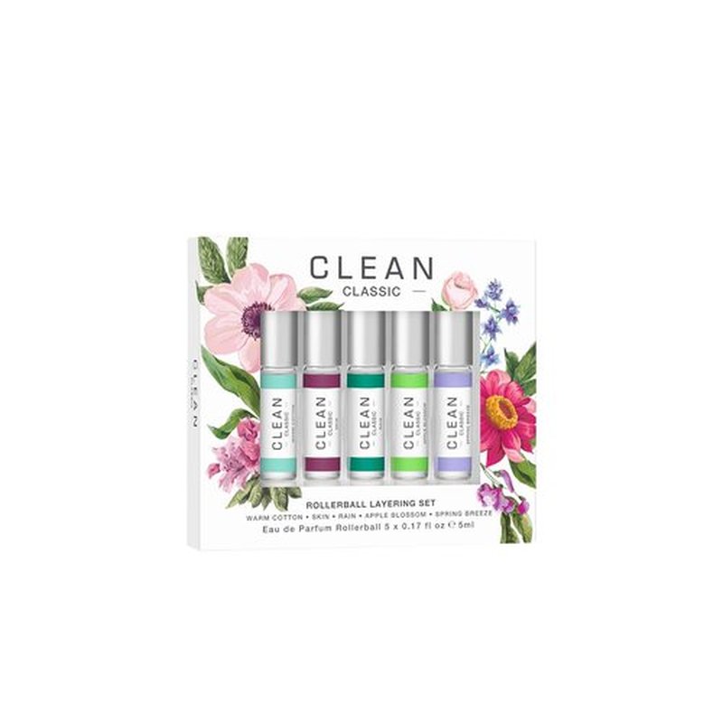 CLEAN CLASSIC Eau de Parfum Rollerball Gift Set - Light, Layerable Vegan Fragrance | Travel Size, Phthalate-Free & Paraben-Free