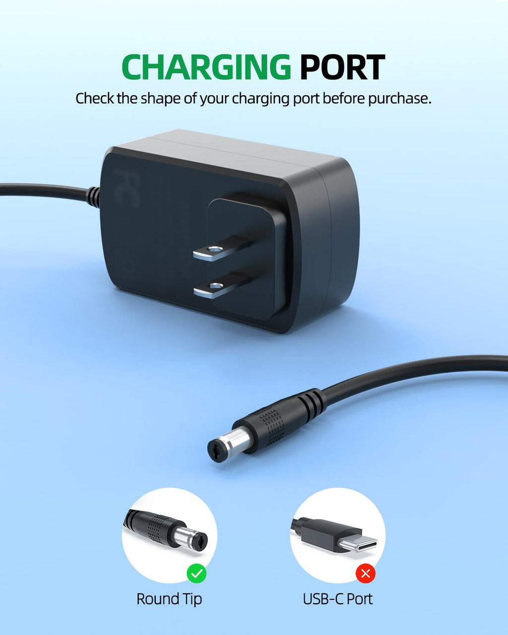 Superer Charger Fit for APOSEN Cordless Vacuum H120 H250 H251 H21 H21S H150, Fit for Handheld Stick Vacuum Cleaner CZH01326S050USWH CZH013265050USWH SK02G-2650050U AC Adapter Power Supply Cord