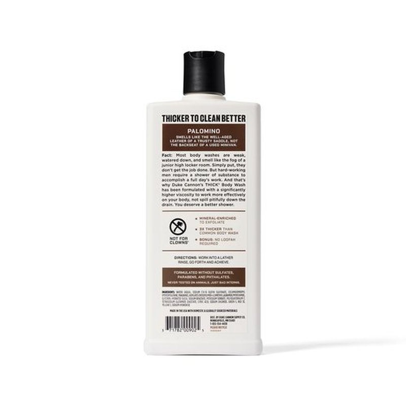 Duke Cannon Supply Co. Thick High Viscosity Body Wash – 3X Thicker, Cleansing Shower and Bath Gel, Mineral-Enriched for Men – Shower Gel – Men’s Body Scrub – Palomino 3 pack –18 oz