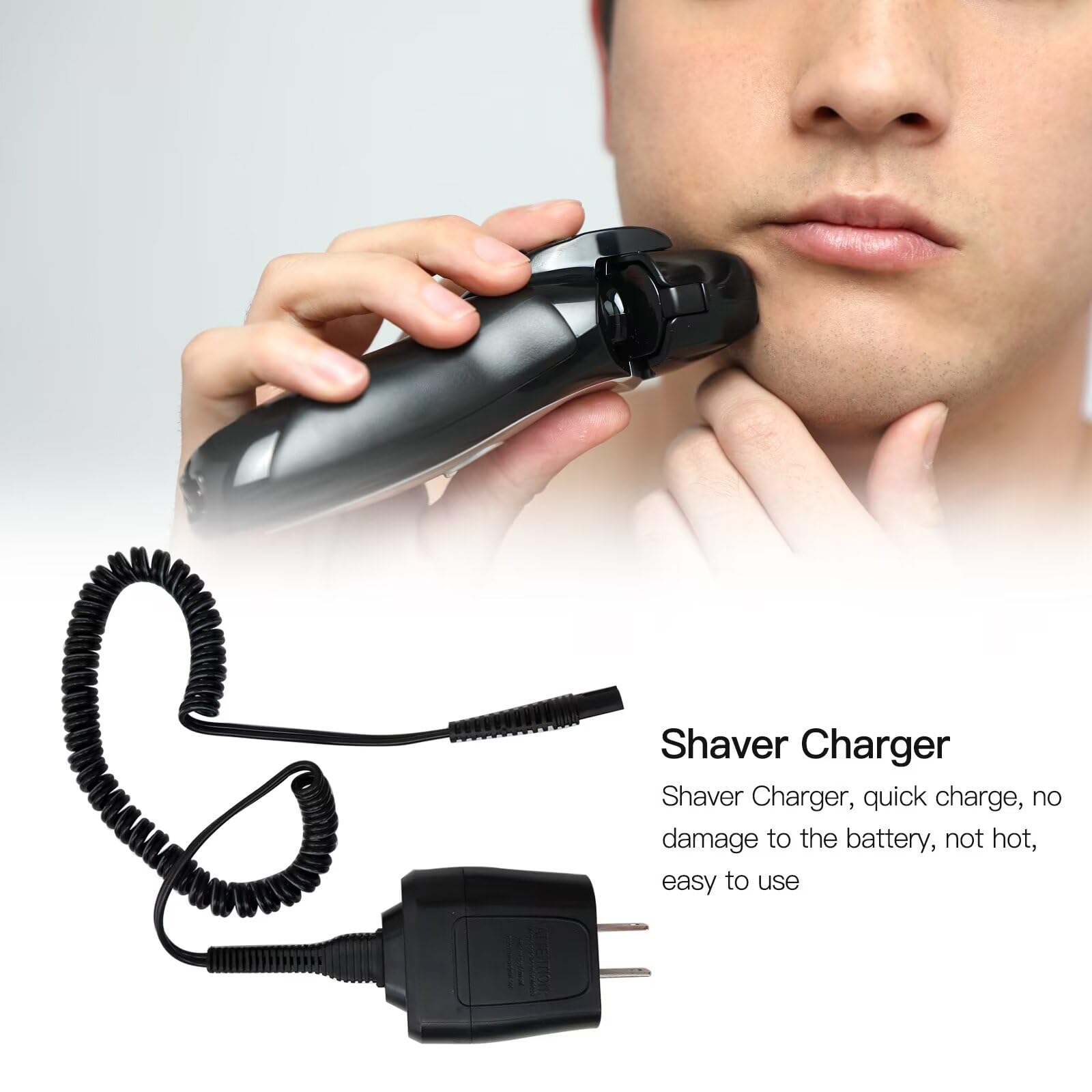 Power Cord for B-raun Shaver Series 1 3 5 7 9, Charger for B-raun 3040S S5 340S-4 310S 9290CC Replacement 12V 400mA AC Adapter for 730 720s-3 720s-4 5877 5884 5887 Power Supply
