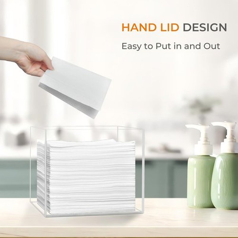 Rolheit Disposable Face Towel Holder, Acrylic Face Towelettes Storage Box Compatible with Clean Skin Club Clean Towel Face Towels, Clear Skin Towels Containers, Makeup Remover Cloth Organizer