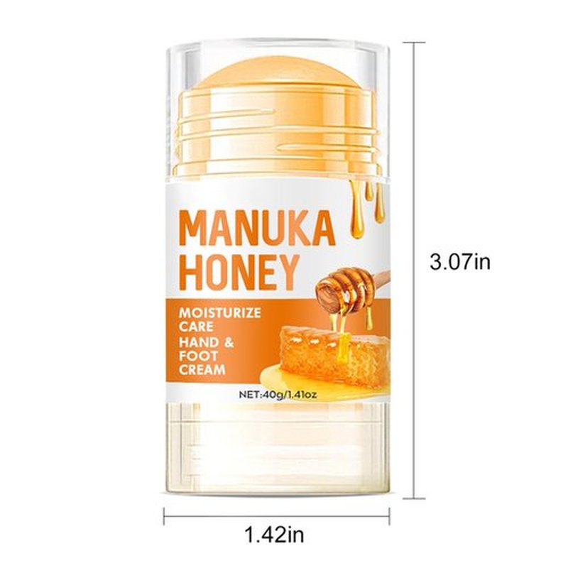 Grospe Honey Foot Balm Stick,Manuka Honey Stick Foot Cream for Dry Cracked Heels and Feet Moisturizing & Exfoliating Care for Dry Cracked Feet Knees and Hands Callus 1.41 Oz