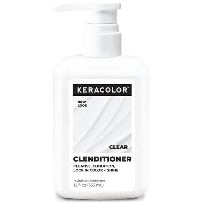 Keracolor Clenditioner Cleansing Conditioner - Color Protecting, Keratin-Infused Co-Wash | Clear, 2 Sizes Available