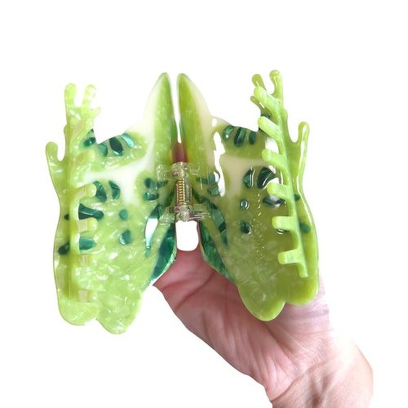Fantasy Amphibians Animals Hair Clips,Acetate Hair Clips,Big Claw Clips for Women,Novelty Hair Clip (Green Frog)