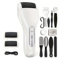 Electric Foot Callus Remover Kit for Women and Men;Rechargeable Electronic Foot File with 3 Heads Waterproof;Professional Feet Care Tools for Dead Skin;Hard Cracked Dry Skin (White)