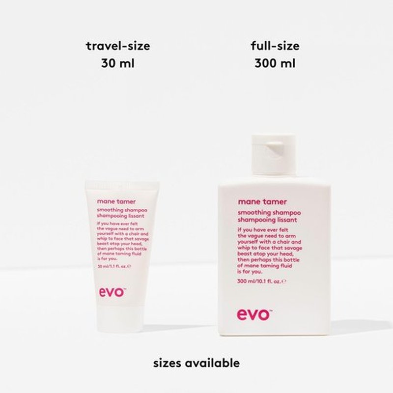 EVO Mane Tamer Smoothing Shampoo for Frizzy & Color-Treated Hair - Reduces Frizz, Controls Unruly & Protects Color - 10.1 fl oz