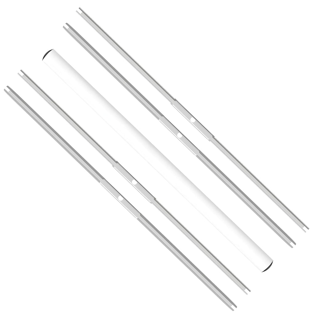 iPower 4-Pack 16 inch Bud Bowl Leaf Trimmer Blades Replacement Stainless Steel Spin Clean Cut, Include 2 Serrated 2 Straight Blades, Actual Length 13.4''