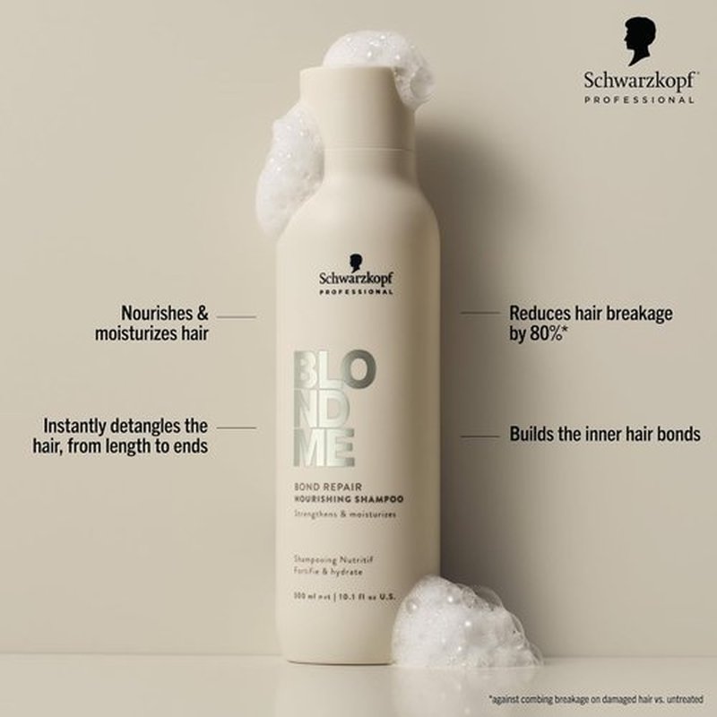 BlondMe Bond Repair Shampoo - Nourishing Formula for Blonde Hair | Moisture, Softness & Strength | 10.1 Fl Oz