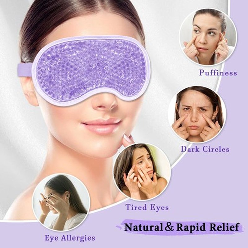 my novel things Cooling Eye Mask and Silky Sleep Mask 4 Packs for Man Women for Sleeping Frozen Ice Eye Mask Cold Warm Compress Dark Circles Puffiness Dry Eyes Gifting
