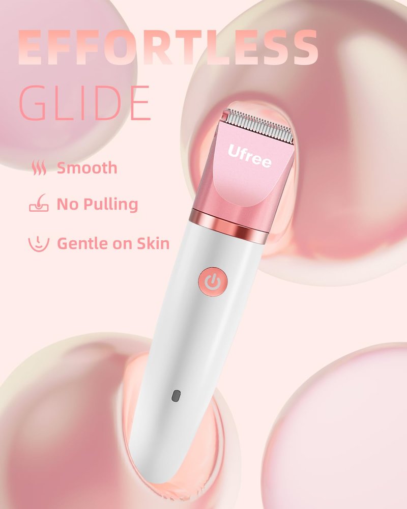Ufree Electric Shaver - Women's Bikini Trimmer for Face & Body Hair, Wet & Dry Use, Gold