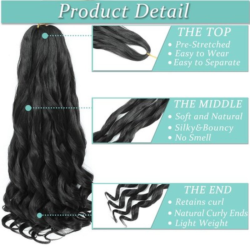 French Curl Braiding Hair, 12 Inch Curly Braiding Hair 8 Packs Bouncy French Curl Crochet Braids for Black Women Pre Stretched Loose Wavy Extensions(1B, 12Inch)