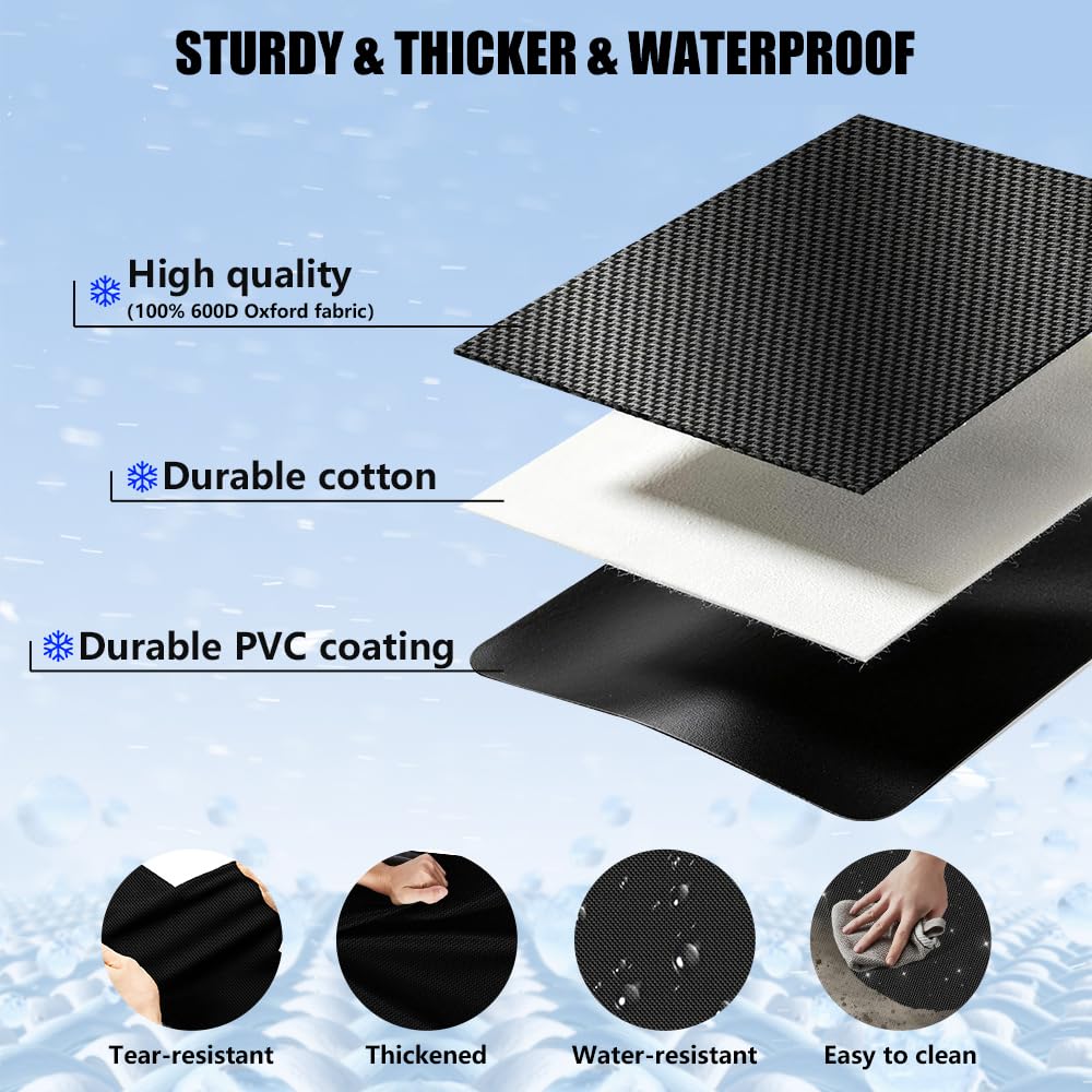 Sompaty Car Windshield Cover for Ice and Snow, Windshield Snow Cover, Performance Brake Kits with Side Mirrors Cover for Snow, Ice, UV Fits Most Cars, Trucks, Vans, SUVs, Black