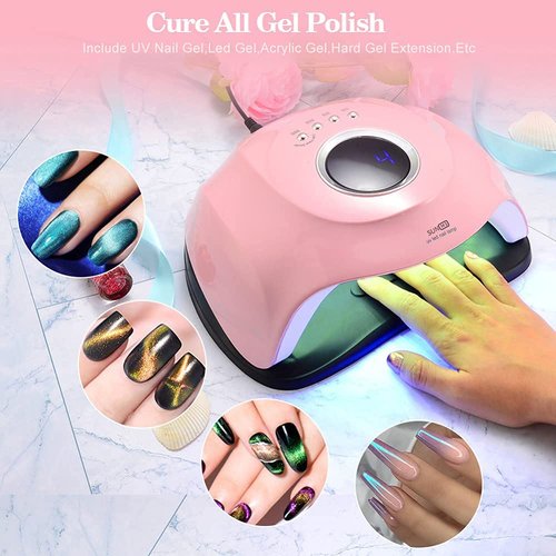 JODSONE Gel U V LED Nail Lamp 120W U V Light for Gel Nails with 45 PCS LED Beads, Nail Light with Automatic Sensor, Suitable for Home and Salon