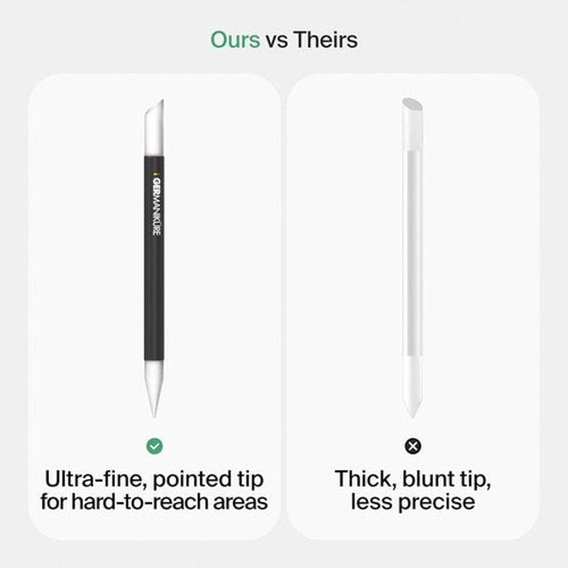 GERMANIKURE Clear Glass Cuticle Stick - Ethically Made Cuticle Pusher & Remover in Leather Sleeve | Nail Shaper & Callous File