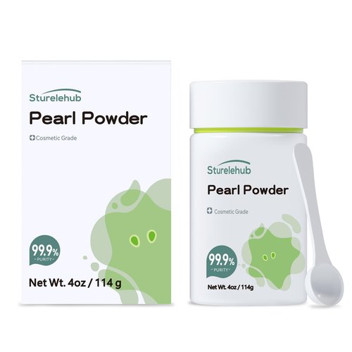 Sturelehub Pearl Powder Organic, for Face, 4OZ / 114g 99.9% Purity, Cosmetic Grade, For DIY Mask, Cream And Lotion, Organic Pearl Powder For Homemade Cosmetics