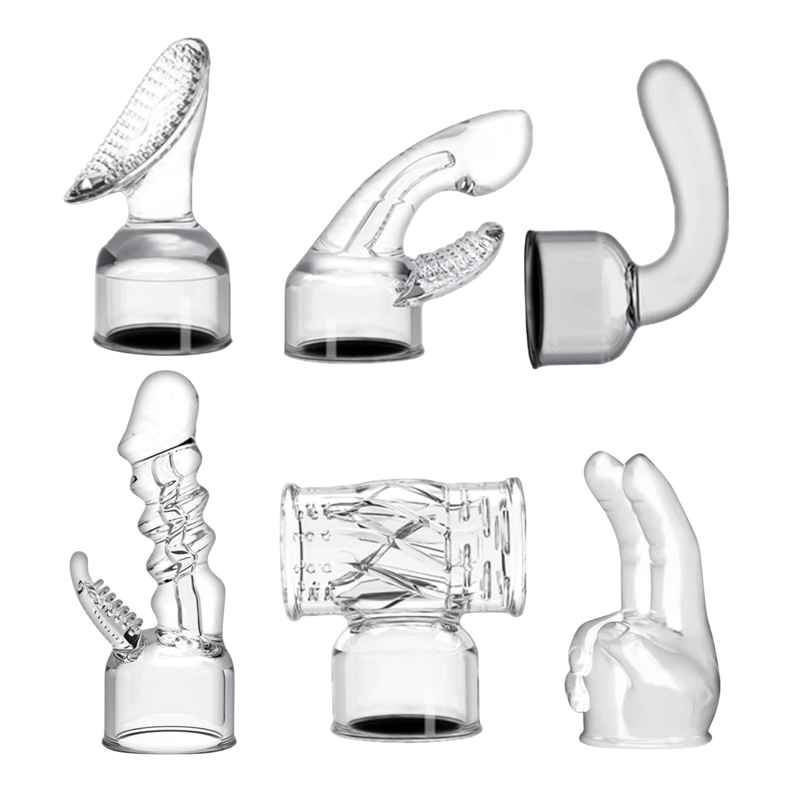 NUHUi 6X Massage Head Attachments Accessories Come with A Large Size Massager for Grown-ups Adjustable Speeds