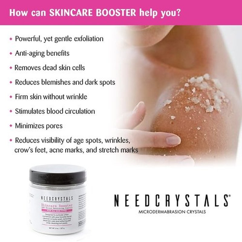 NeedCrystals Microdermabrasion Crystals - Natural Facial Scrub for Exfoliating Dull Skin | 4 oz.