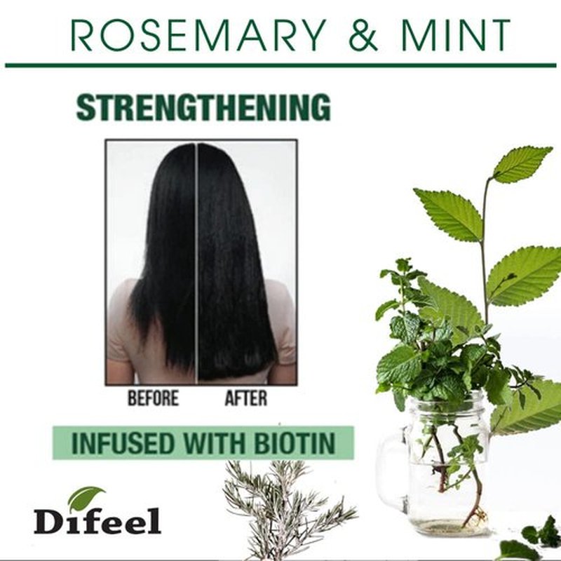 Difeel Rosemary and Mint Premium Hair Oil with Biotin 7.1 Ounce. - Deluxe 2-PC Gift Set