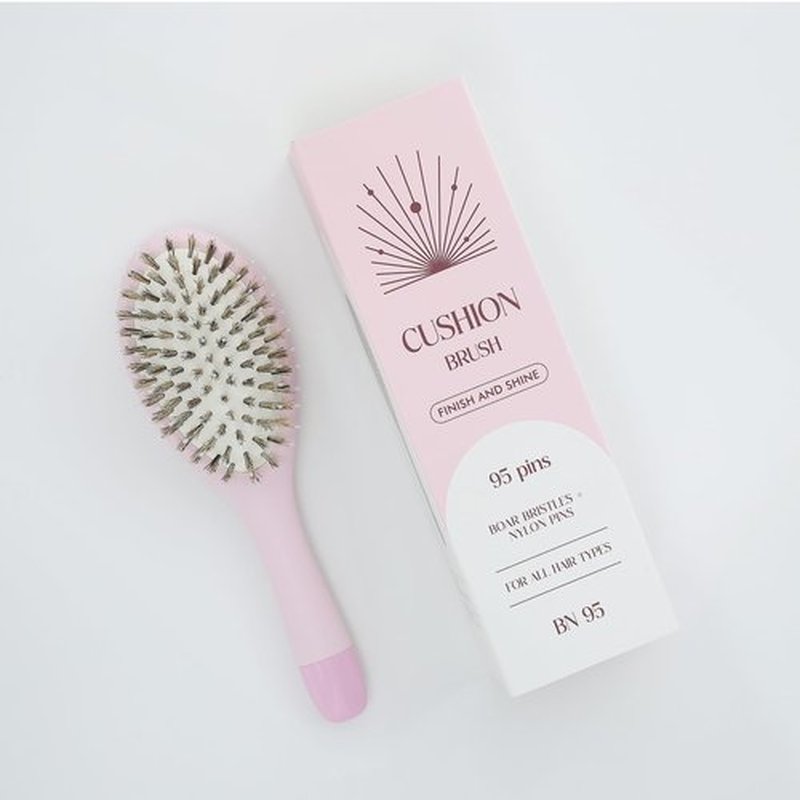 KISMETICS Boar Bristle Hair Brush -boar bristles + nylon pins， Smoothes & Detangles All Hair Types, Hairbrush for Women, Men & Kids, Distributes Oils for Natural Shine & Stimulates Scalp