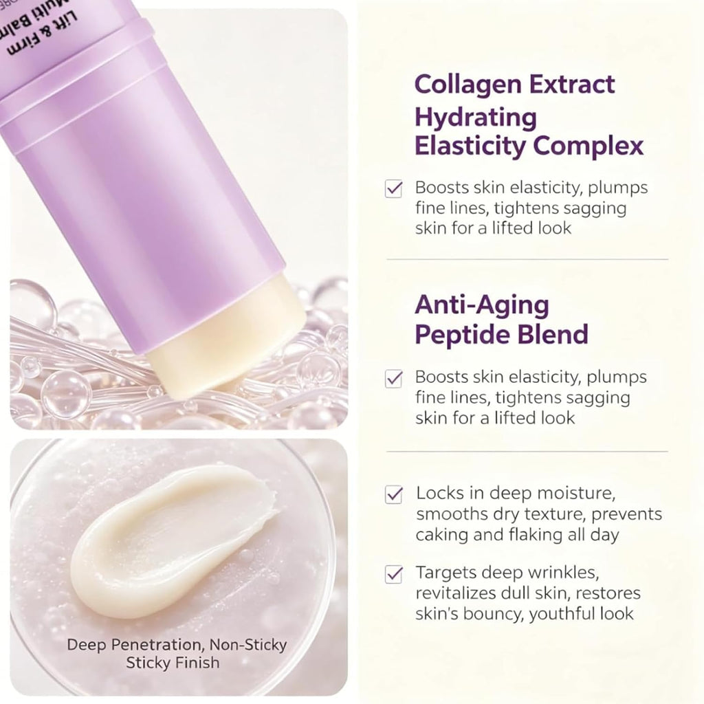 Coellyo Lipstick Under Eye Balm,Lift & Firm Multi Balm,Hydrating,Smoothing,Eye Care for Dark Circles, Puffiness and Fine Lines,0.38 oz