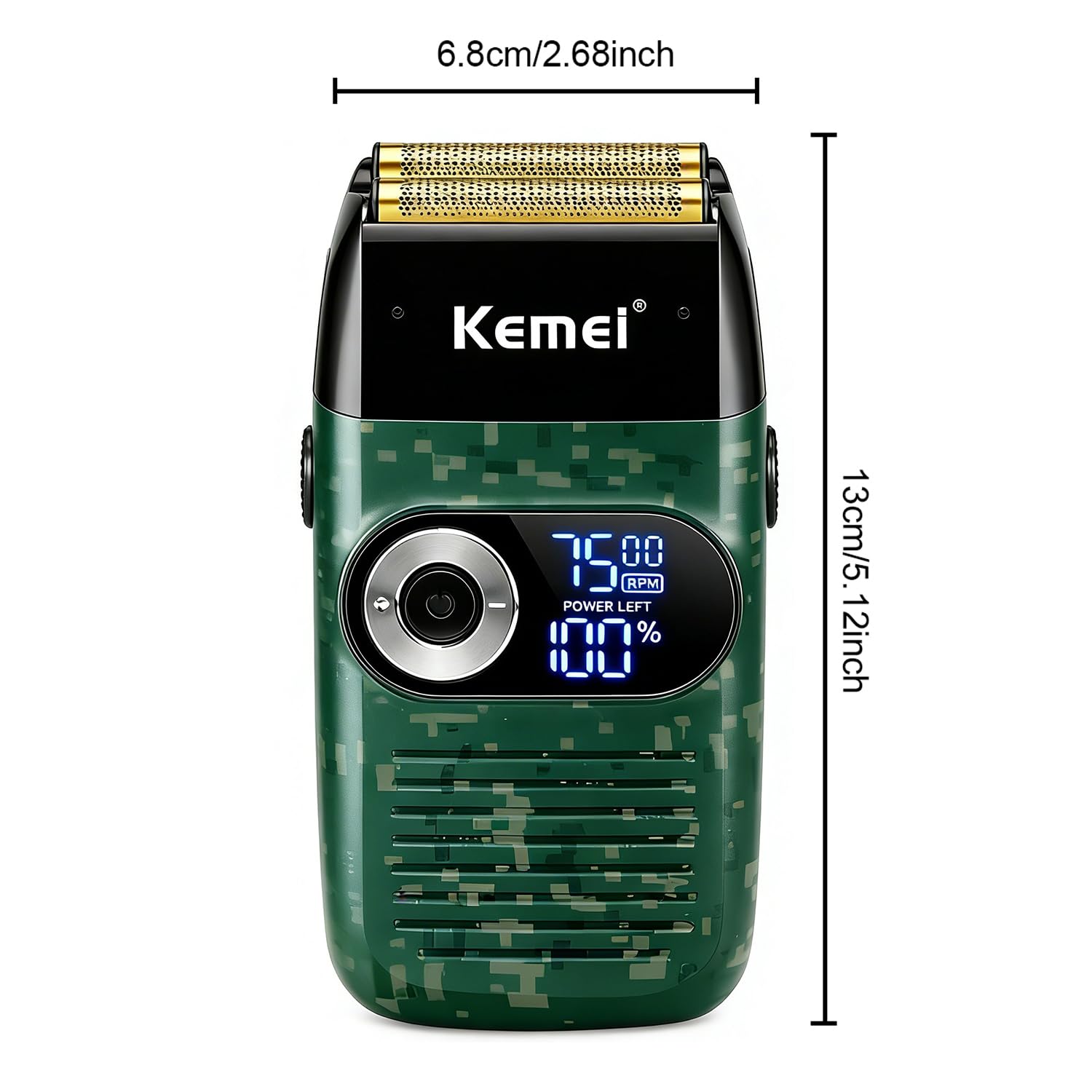 KEMEI Foil Shaver Barber for Men,Electric Razor Rechargeable with Beard Trimmer,Cordless Lithium Titanium Foil Shavers with Travel Case