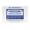 Dr Bronner's Pure Castille Peppermint Bar Soap, 5 Ounce (Pack of 6)
