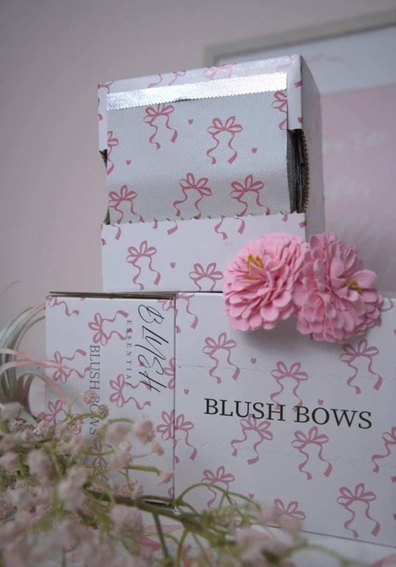 Blush Essential Hair Foils - 500 Sheets 5in x 10.75in Aluminum Foils for Balayage and Highlighting, Cute Blush Bows Design, Professional Foils for Highlighting and Coloring