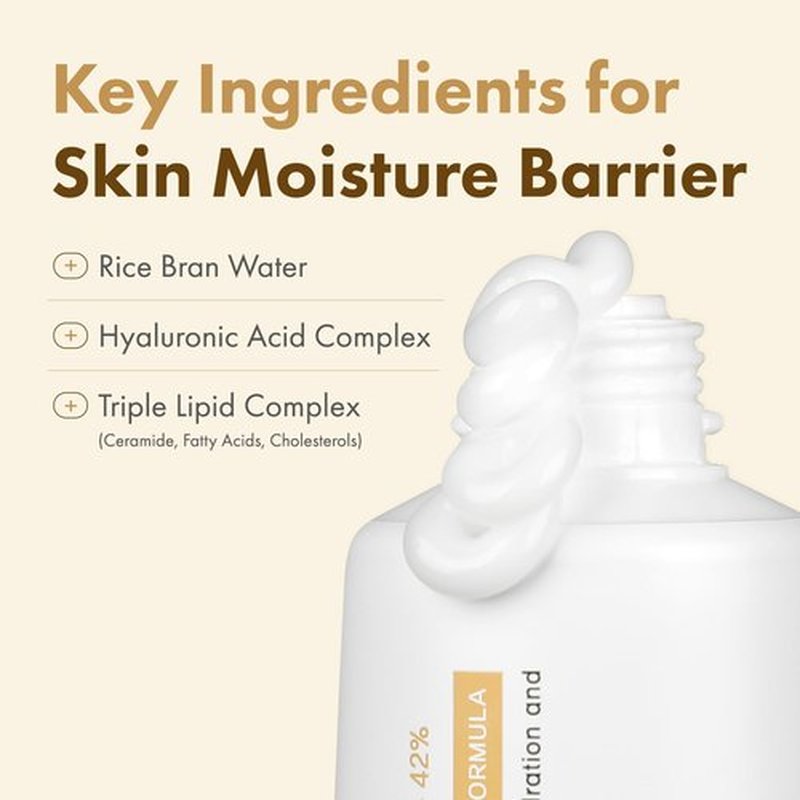TOSOWOONG Real Glow Rice Cream, 42% Rice Bran Water Hydrating Face Moisturizer, Hyaluronic Acid, 6 Ceramides Deep Nourishment, Moisture Barrier Repair, Glass Skin, Korean Skincare, 50ml / 1.69 fl. oz.