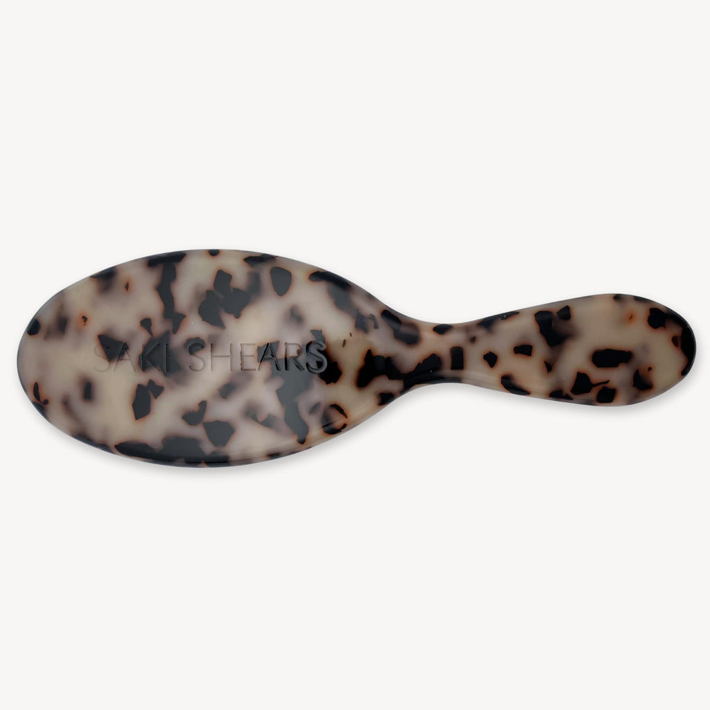 Brush Boar Hair Bristle & Nylon - Boar Bristle Brush from Saki Shears - For Normal to Thick Hair Gently Detangles Softens Improves Texture (Blonde Tortoise)