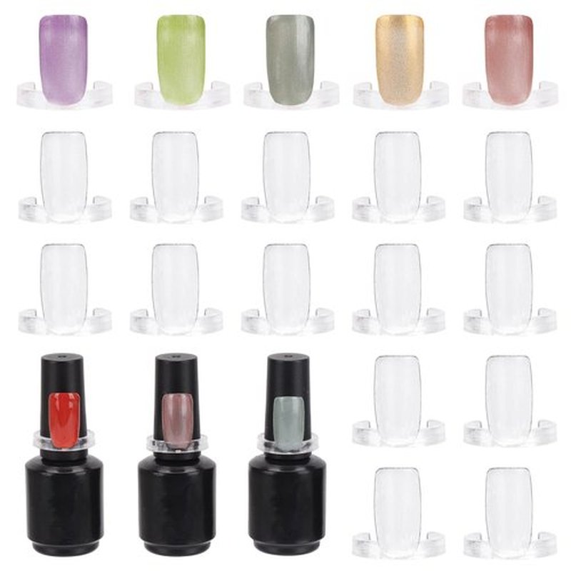 600 Pcs Nail Polish Swatch Clear Nail Color Swatches Rings, Nail Sample Sticks for Nail Art Polish Color Practice