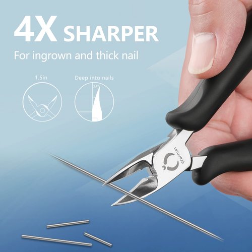 Toenail Clippers for Thick Nails,Nail Clippers for Seniors Toe Nail Clippers Adult Long Handle Safety Ingrown Toenail Tool Fingernail Clippers Black