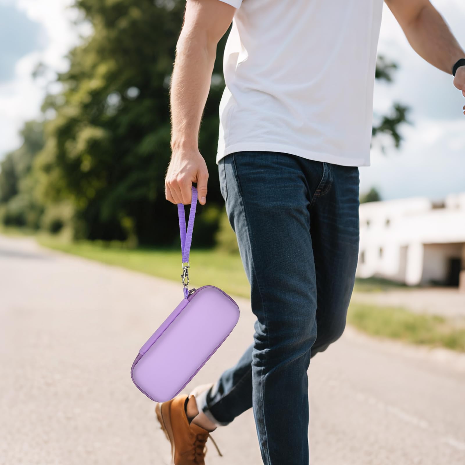 PAIYULE Case for MANSPOT for Meridian Body Hair Trimmer for Men, Electric Beard Shaver Storage Holder for LADYSPOT Pubic Razor and Extra Blade Heads- Box Only (Purple)