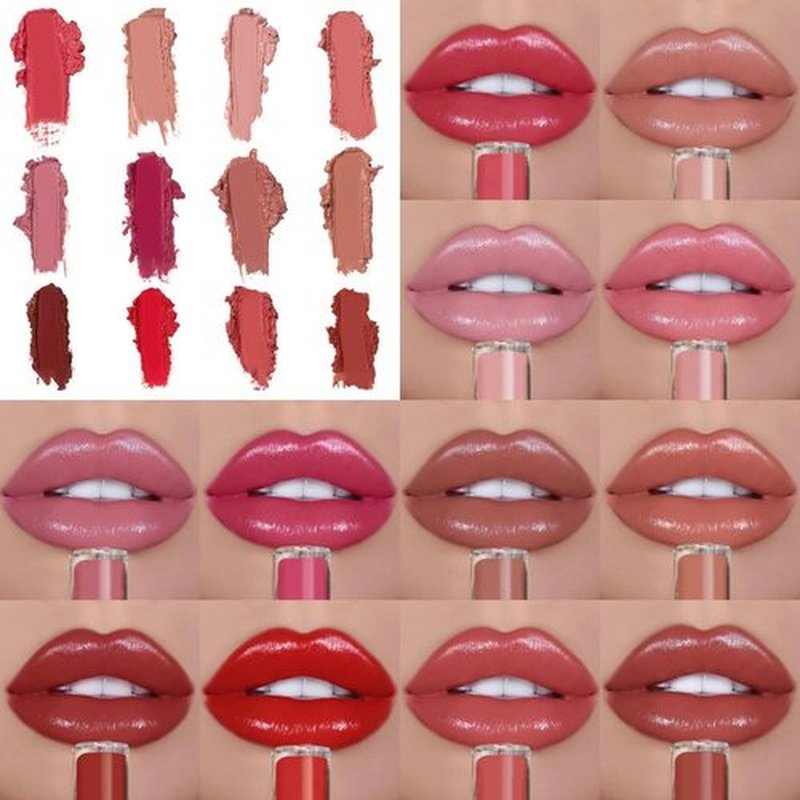 Teamoda 12 Color Cream Lip Gloss - Long-Lasting, Waterproof Hydrating Lip Tint | 1.3 Fl Oz Natural Jelly Lipstick