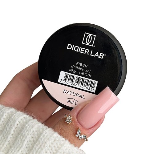 DIDIER LAB Fiber Builder Gel Natural – Self-Leveling HEMA-Free Builder Gel for Nails - Ultra-Strong LED UV Fiberglass Nail Builder Gel for Nail Repair Refills and Nail Extensions - 1.76 fl oz