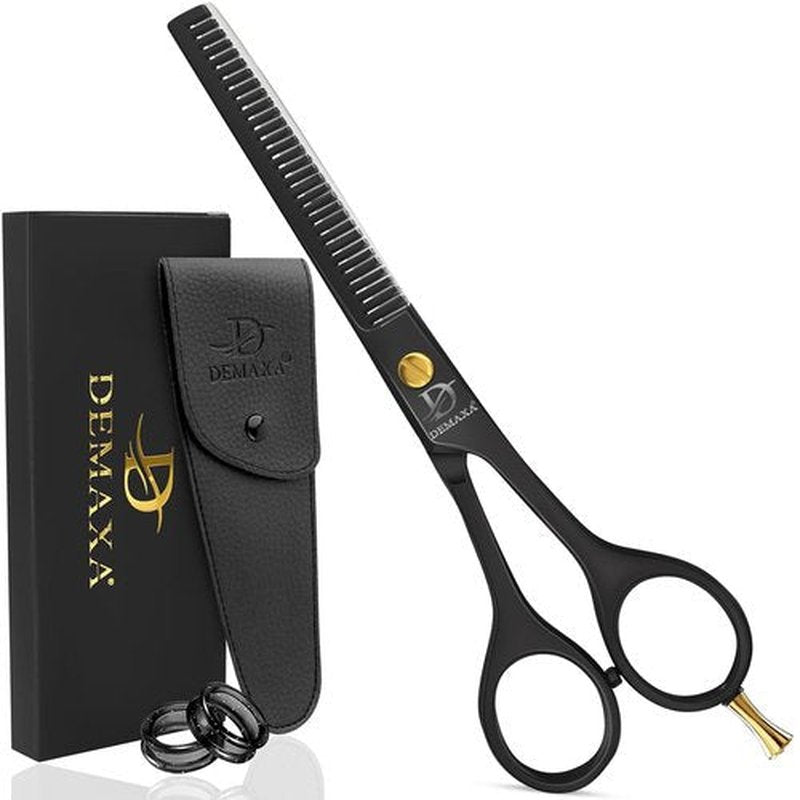 Thinning Shears for Hair Cutting - DEMAXA Hair Thinning Scissors Professional Barber’s Texturizing Shears for Salon & Home Use - 6.5-inch Black High Carbon Stainless Steel Thinning Sheers