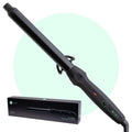 MINT Professional Clamp-Free Curling Wand 1 Inch for Long Hair | Extra Long Curl Wand w 4-Heater Ionic Ceramic Tourmaline Barrel | Best Curling Wands | Adjustable 230-430°F | Worldwide Dual Voltage