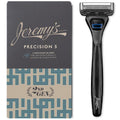 Jeremy's Razors for Men: Precision 5 Blade Razor - Stainless Blades, Lubricating Strip, Precision Trimmer - Men's Shaving Essentials Kit, Travel Shaver Face Body Head Shavers (1 Razor 1 Cartridge)