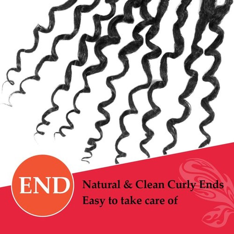 CISINPO Butterfly Locs Crochet Hair with Curly Ends 30 Inch, 6 Packs Boho Distressed Locs Hair Extensions, Bohemian Goddess Faux Butterfly Braids Can be Used for Wigs (1B, Natural Black)