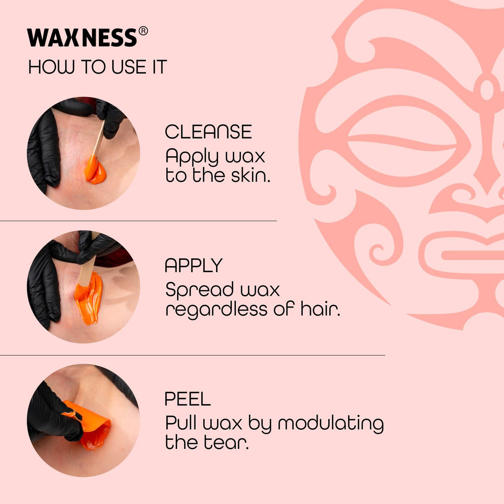 Waxness Tahitian Coral Hard Wax Beads 2.2 lb (1 kg) – Creamy Texture with Strong Grip for Bikini & Coarse Hair, Smooth Application for Sensitive Skin – Made in Italy