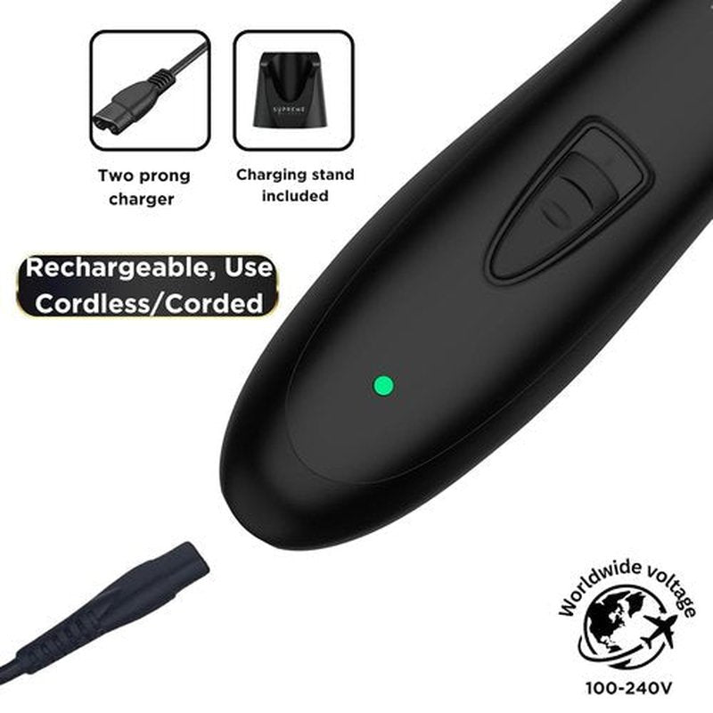 Supreme Trimmer T Shaper - Cordless Quiet Beard & Hair Trimmer for Men | 120 Min Runtime, Low Noise, Zero-Gap Blade